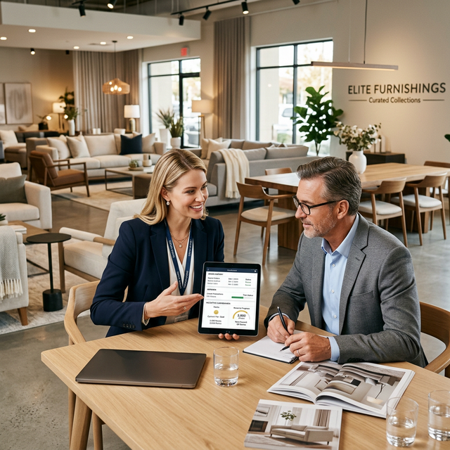 Furniture showroom CRM workflow